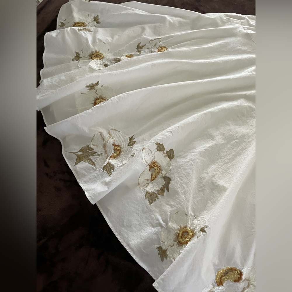 Issa & co. Cotton Embroidered Skirt 10 - Picture 3 of 12